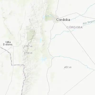 Map showing location of San Agustín (-31.976810, -64.374000)