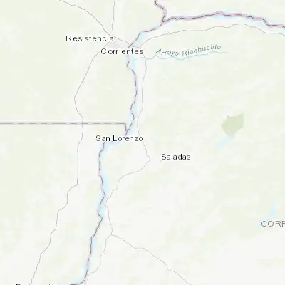 Map showing location of San Lorenzo (-28.133060, -58.767330)