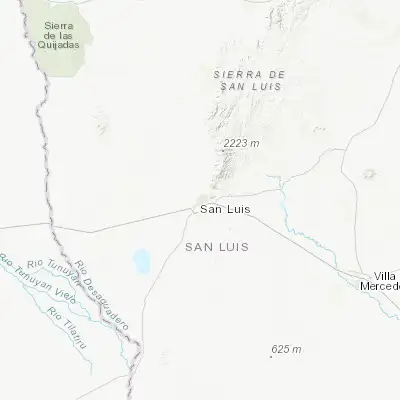Map showing location of San Luis (-33.295010, -66.335630)