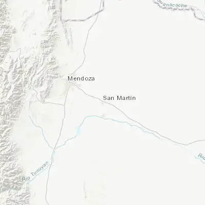 Map showing location of San Martín (-33.081030, -68.468140)