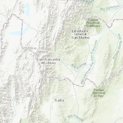 Map showing location of San Salvador de Jujuy (-24.194570, -65.297120)