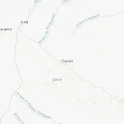 Map showing location of Tandil (-37.321670, -59.133160)