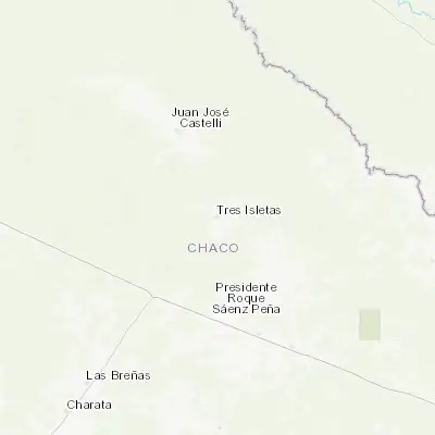 Map showing location of Tres Isletas (-26.340670, -60.432070)