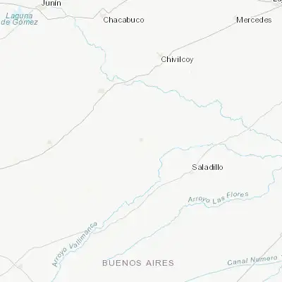 Map showing location of Veinticinco de Mayo (-35.432300, -60.172710)