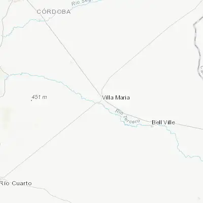 Map showing location of Villa María (-32.407510, -63.240160)