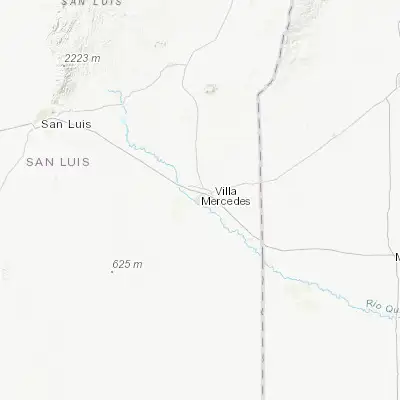 Map showing location of Villa Mercedes (-33.675710, -65.457830)