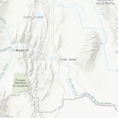 Map showing location of Villa Paula de Sarmiento (-31.493300, -68.538380)