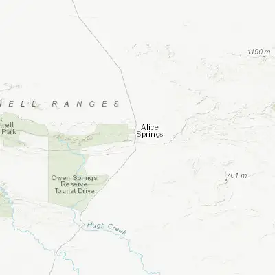 Map showing location of Alice Springs (-23.697480, 133.883620)