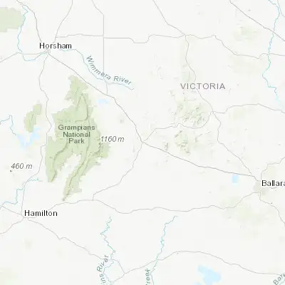 Map showing location of Ararat (-37.285420, 142.927280)