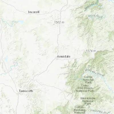 Map showing location of Armidale (-30.501230, 151.665530)