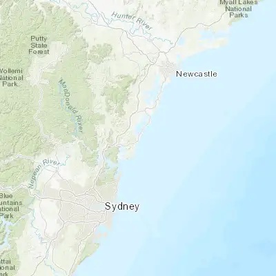 Map showing location of Bateau Bay (-33.383340, 151.466710)