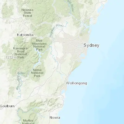 Map showing location of Bradbury (-34.085400, 150.815410)