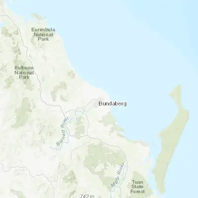 Map showing location of Bundaberg North (-24.849140, 152.346380)