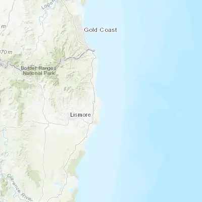 Map showing location of Byron Bay (-28.649890, 153.612460)