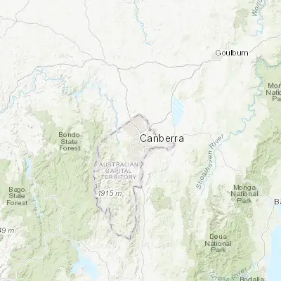 Map showing location of Canberra (-35.283460, 149.128070)