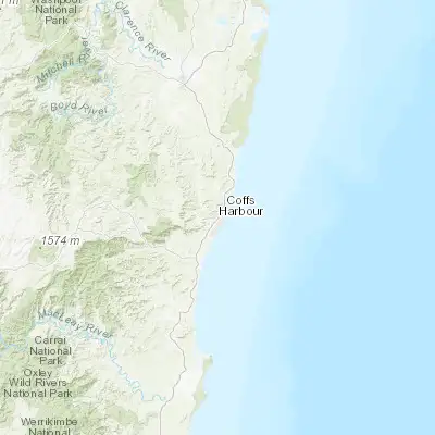 Map showing location of Coffs Harbour (-30.296260, 153.113510)