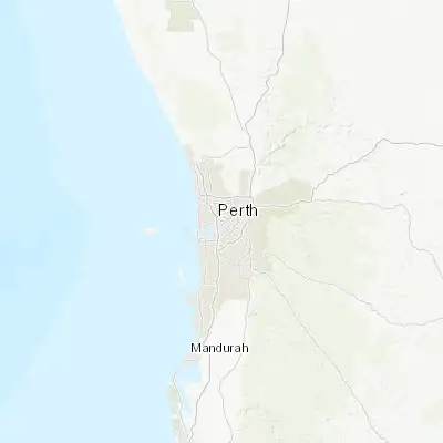Map showing location of East Perth (-31.958720, 115.871090)