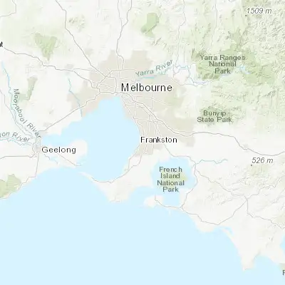 Map showing location of Frankston East (-38.133330, 145.133330)