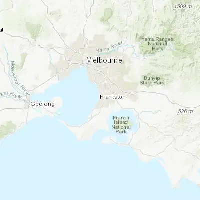 Map showing location of Frankston (-38.144580, 145.122910)