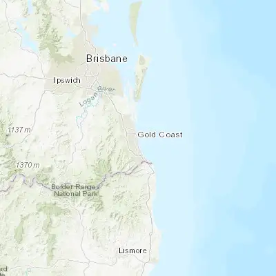 Map showing location of Gold Coast (-28.000290, 153.430880)
