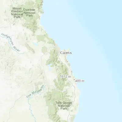 Map showing location of Gordonvale (-17.099590, 145.780380)
