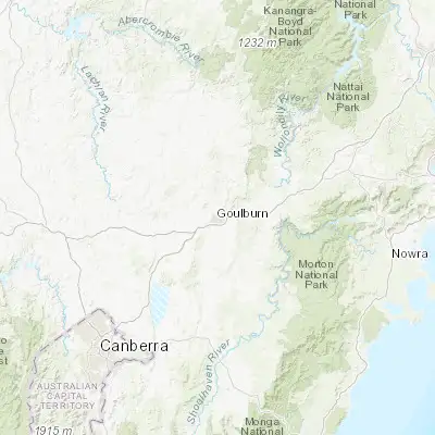 Map showing location of Goulburn (-34.751550, 149.720860)