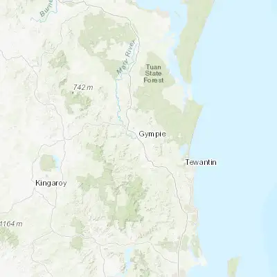 Map showing location of Gympie (-26.189790, 152.664990)