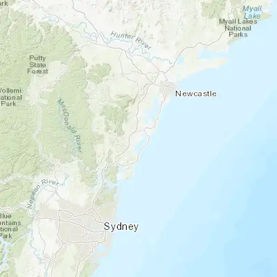 Map showing location of Hamlyn Terrace (-33.251250, 151.476270)