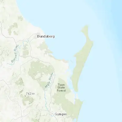 Map showing location of Hervey Bay (-25.287620, 152.769360)