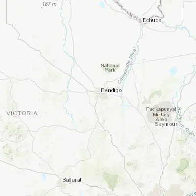 Map showing location of Kangaroo Flat (-36.800000, 144.250000)