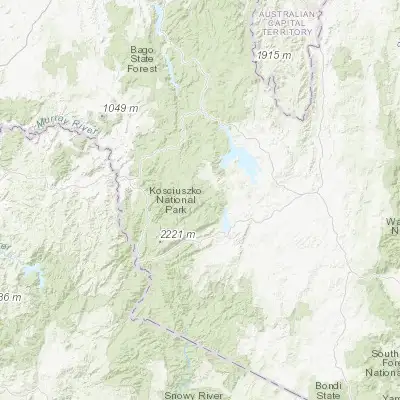Map showing location of Kosciuszko National Park (-36.264360, 148.481790)
