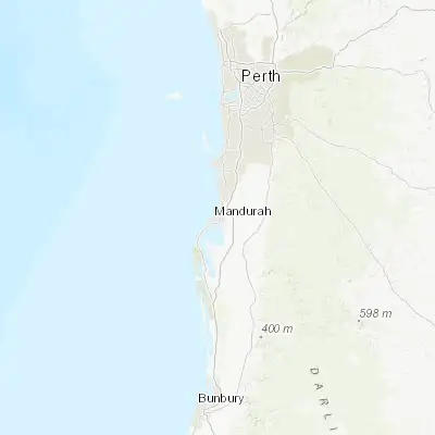 Map showing location of Mandurah city centre (-32.526440, 115.733610)