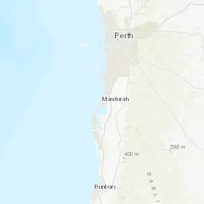 Map showing location of Mandurah (-32.526900, 115.721700)