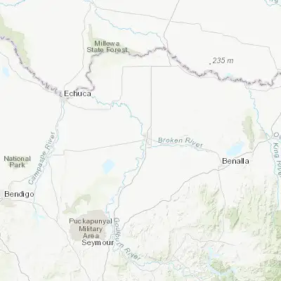Map showing location of Mooroopna (-36.400000, 145.350000)