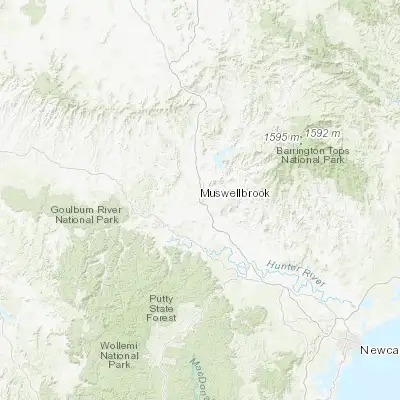 Map showing location of Muswellbrook (-32.261180, 150.890090)
