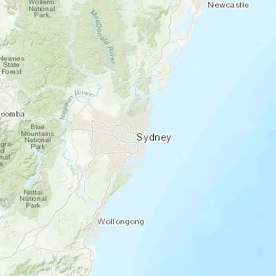 Map showing location of North Sydney (-33.839000, 151.207200)