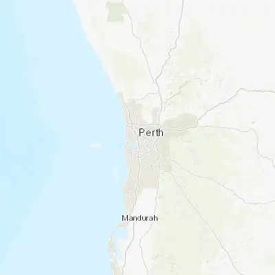 Map showing location of Perth city centre (-31.952890, 115.851520)