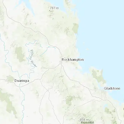 Map showing location of Rockhampton (-23.380320, 150.505950)