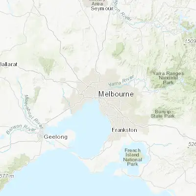 Map showing location of South Melbourne (-37.833330, 144.966670)