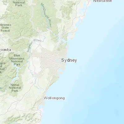 Map showing location of Sydney (-33.867850, 151.207320)