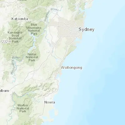 Map showing location of Thirroul (-34.316040, 150.921420)