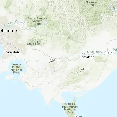 Map showing location of Trafalgar (-38.209060, 146.153470)