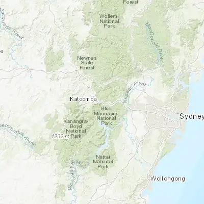 Map showing location of Wentworth Falls (-33.710330, 150.375340)