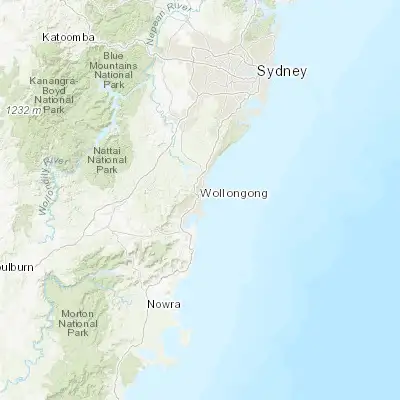 Map showing location of Wollongong (-34.424000, 150.893450)
