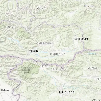 Map showing location of Annabichl (46.650000, 14.316670)