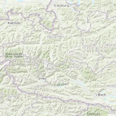 Map showing location of Bad Gastein (47.115470, 13.134670)