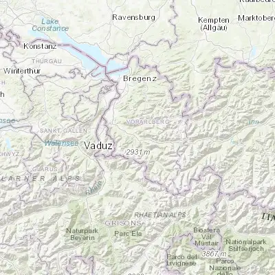 Map showing location of Bludenz (47.154760, 9.822550)