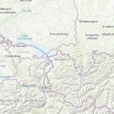 Map showing location of Bregenz (47.503110, 9.747100)