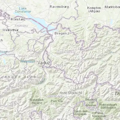 Map showing location of Bürs (47.149720, 9.800000)