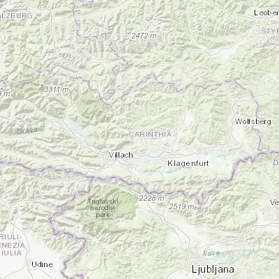 Map showing location of Feldkirchen in Kärnten (46.723680, 14.095800)